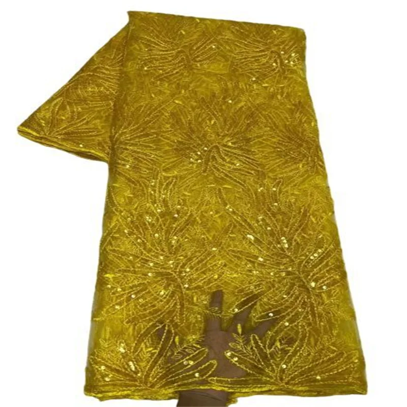 

Новейшая французская тюль, африканские блестки, кружевная ткань с вышивкой, 5 ярдов, высококачественный Женский Свадебный материал, нигерийская кружевная ткань