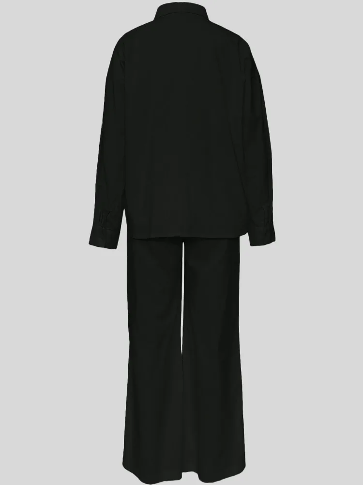 2 комплекта из двух предметов черная блузка с длинными рукавами топы и брючные