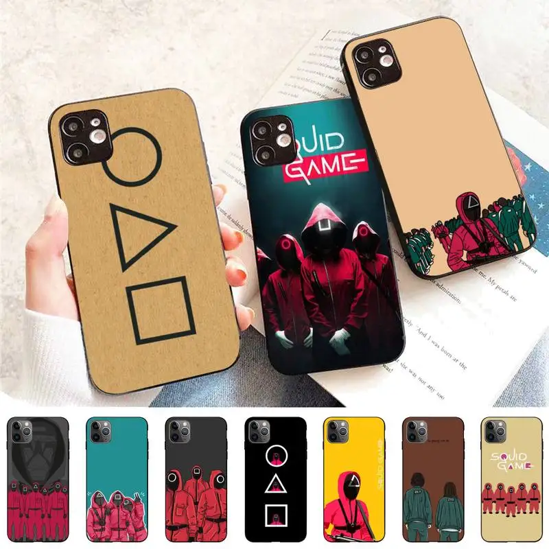 

Squid Game Phone Case for iPhone 11 12 13 Mini Pro Max 8 7 6 6S Plus X 5 S SE 2020 XR XS 10 case