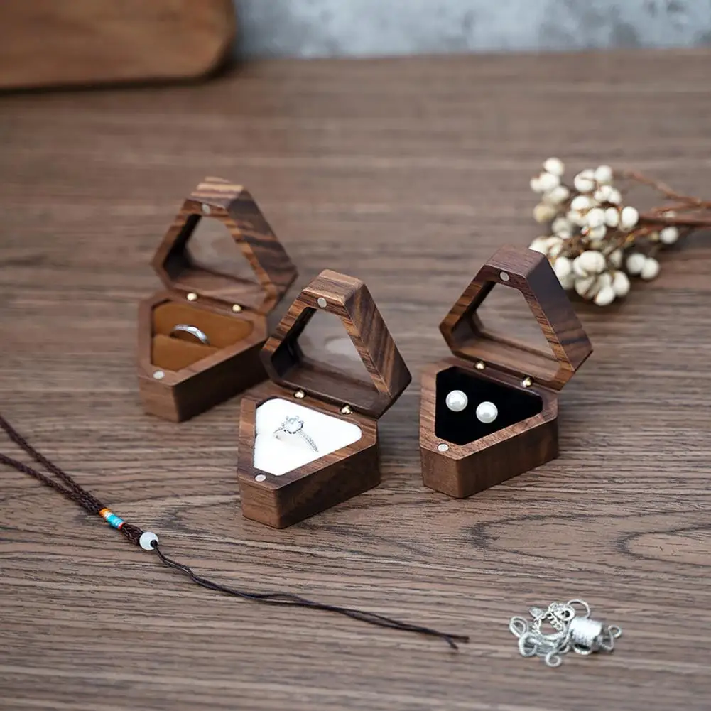 

Jewelry Container Rustic Long Lasting Mini Engagement Ring Holder Box Light Weight Jewelry Storage Box Engagement Accessory