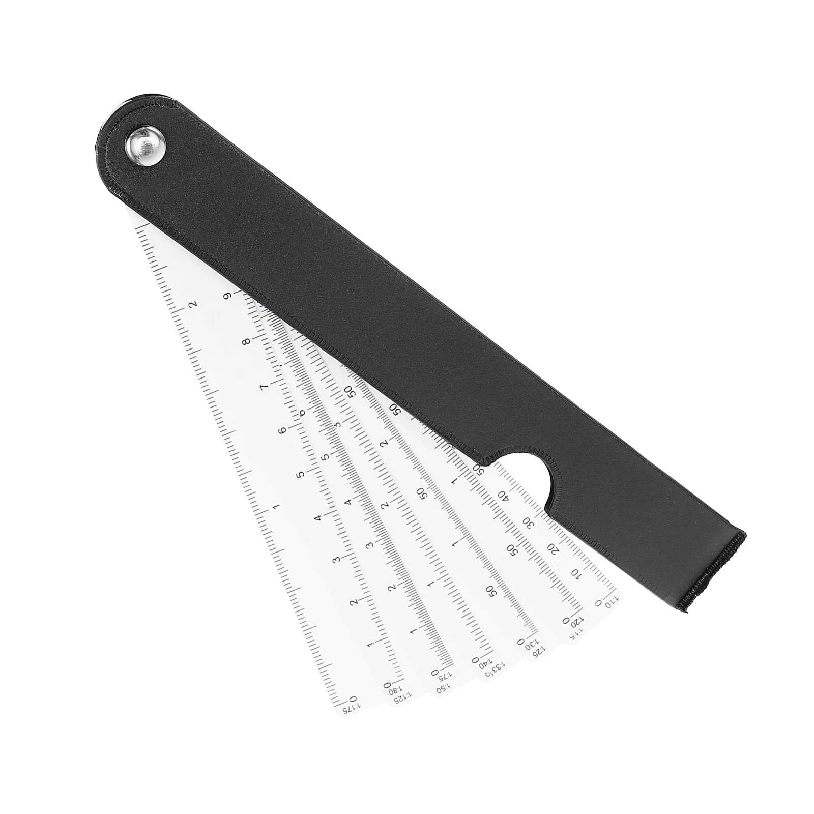 

Folding Sector Ruler Multifunctional Scale Ruler Student Drawing Painting Supplies (White)
