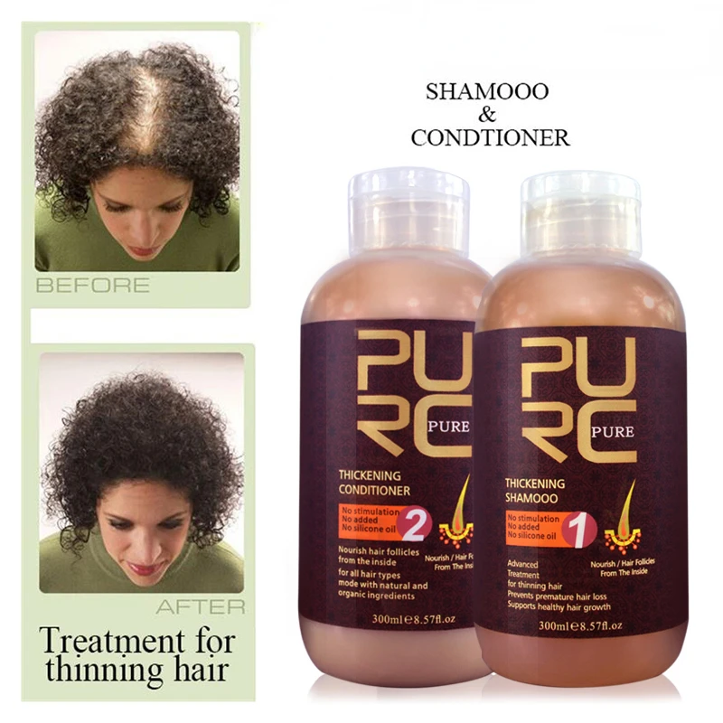 

PURC Fast Hair Growth Shampoo Conditioner Thickener Anti Loss Hair Grow Shampoo Set Scalp Treatments Hair Care Products 600ml