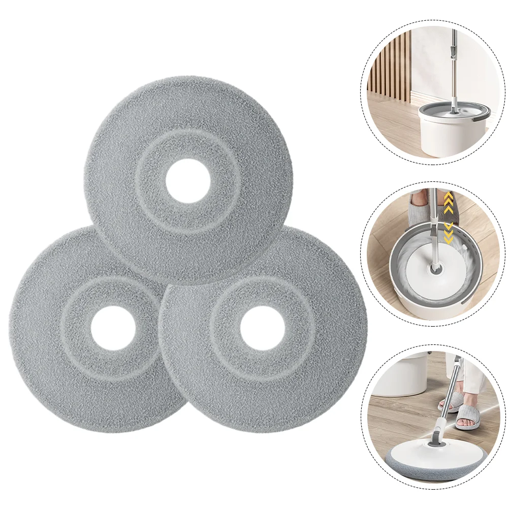 

3 Pcs Mopping String Head Floor Cleaner Mop Washable Mop String Head Wet Dry Mop Mop Cloth Replacement Head Round Mop Pads