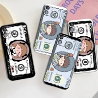 banknote cartoon for iphone 11 12 13 pro max 6 6s 7 8 plus xs 12 13 mini x xr se 2020 soft silicone anti fall phone case cover
