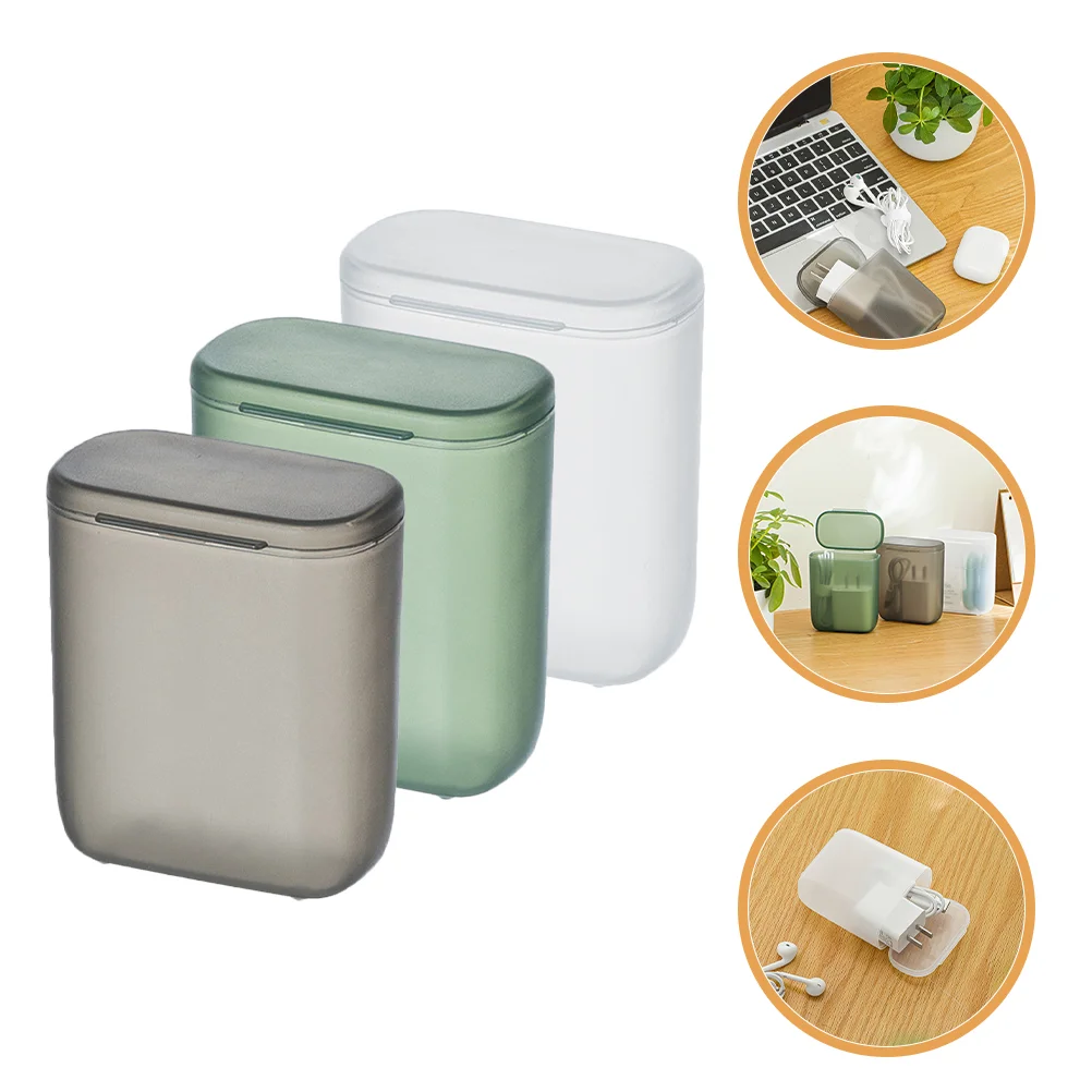 

3 Pcs Container Portable Storage Box Travel Stackable Bins Pp Plastic Containers Lids