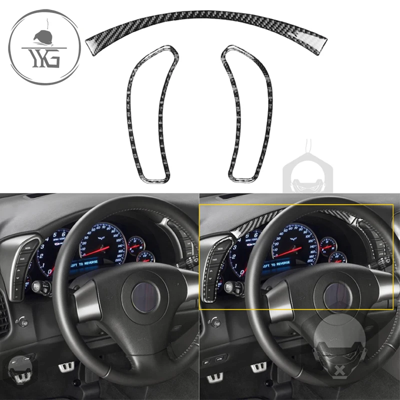 

Dashboard Frame Switch Trim Sticker Car Styling For Chevrolet Corvette C6 2005-2007 Weave Carbon Fiber Cover Car Accessories