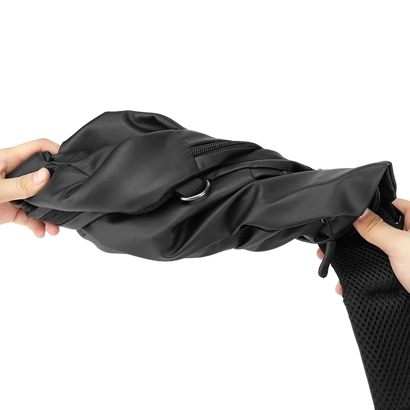 New men's chest bag Men's fashion casual single shoulder crossbody bag waterproof microfiber leather small backpack lightweight