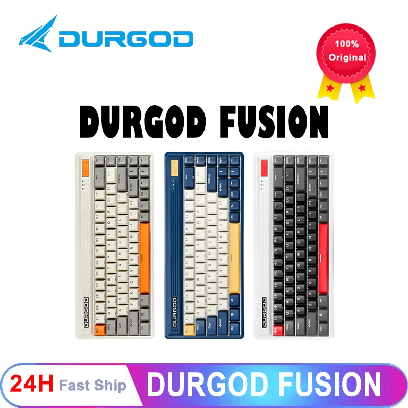 Беспроводная механическая клавиатура Durgod Fusion 65%, Bluetooth 5,0, 2,4G, вишневый переключатель, Тип c, программное обеспечение, макро, NKRO PBT Doubleshot keycap