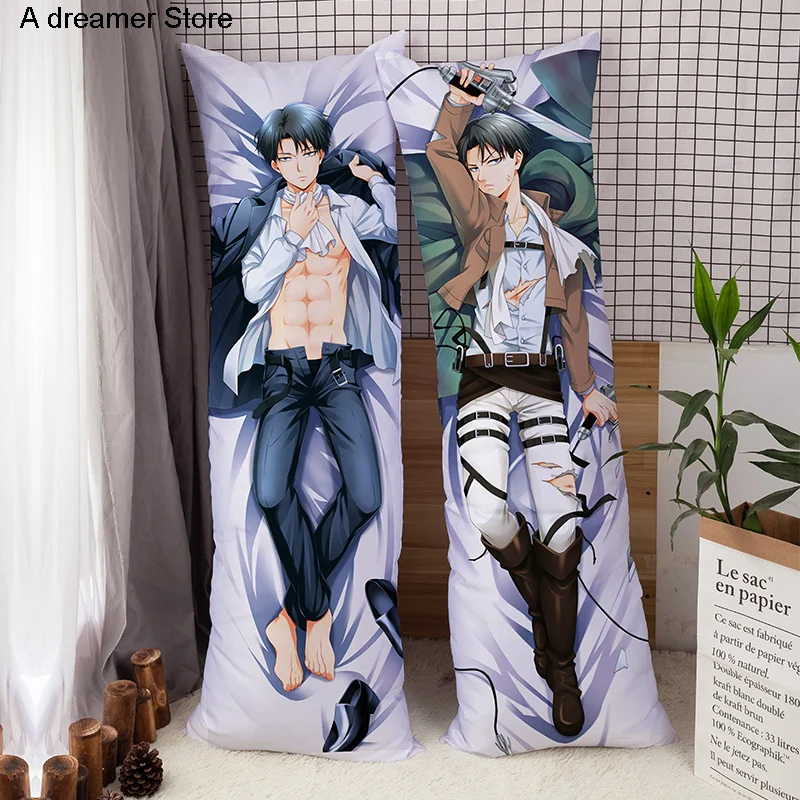 

Japanese Anime Shingeki no Kyojin Attack on Titan Dakimakura Eren Jaeger Ackerman Rival Pillowcase Hugging Cushion Cover Gift