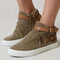 solid canvas shoes for women summer sneakers double buckle strap designed female casual shoes outdoor fashion womens sneakers