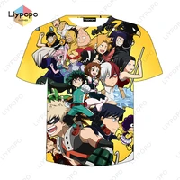 pop my hero academia anime t shirt for men summer fashion comfortable manga 3d oversized t shirts for boy kids top clothing