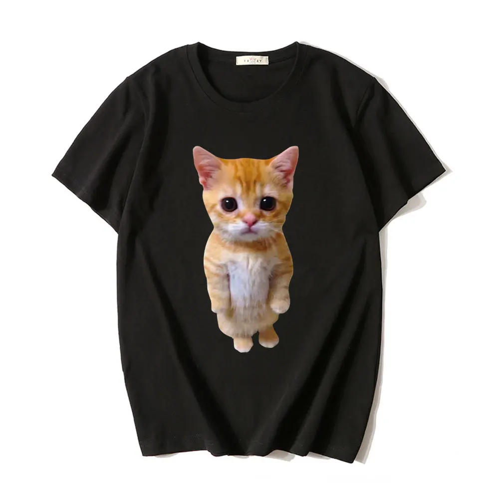 

Забавная модная графическая Футболка El Gato Meme с грустным плачом кошкой Munchkin Kitty мемом, мужская и женская повседневная хлопковая Футболка большого размера, мужские футболки