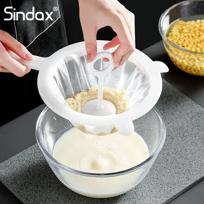 

Sindax 100/200/400 Soy Milk Filter Juice Leaky Net Slag Separator Filter Nylon Ultrafine Mesh Filtration Kitchen Colanders