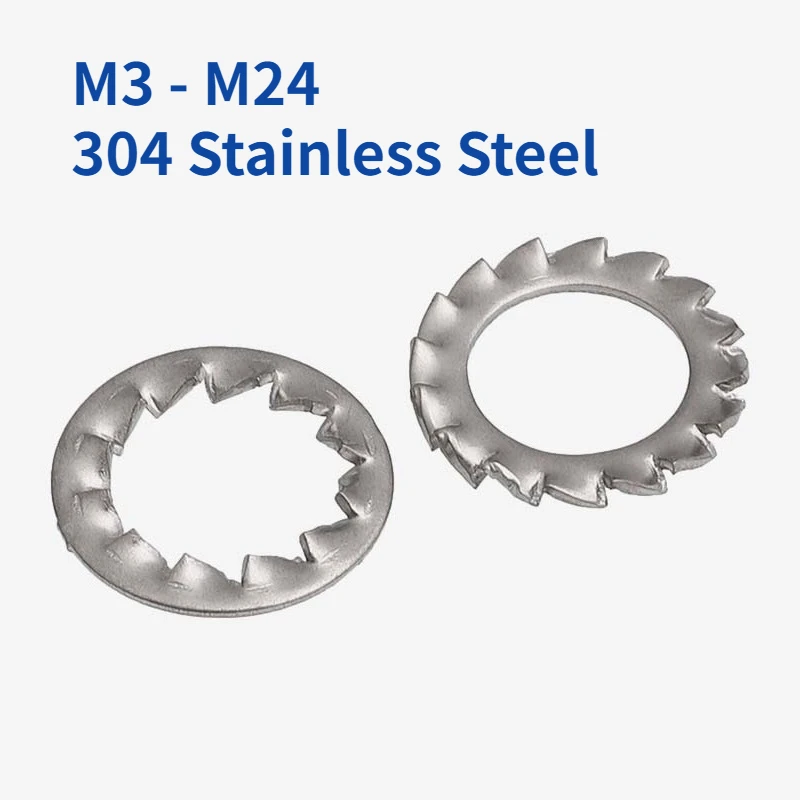 

M3 M4 M5 M6 M8 M10 M12 M14 M16 M18 M20 M24 304 Stainless Steel External Internal Toothed Serrated Lock Washer Gasket