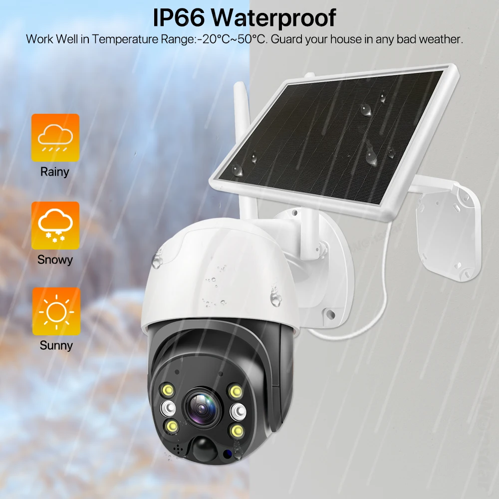 Беспроводная IP-камера видеонаблюдения с солнечной панелью 3 Мп HD Wi-Fi 8 Вт |