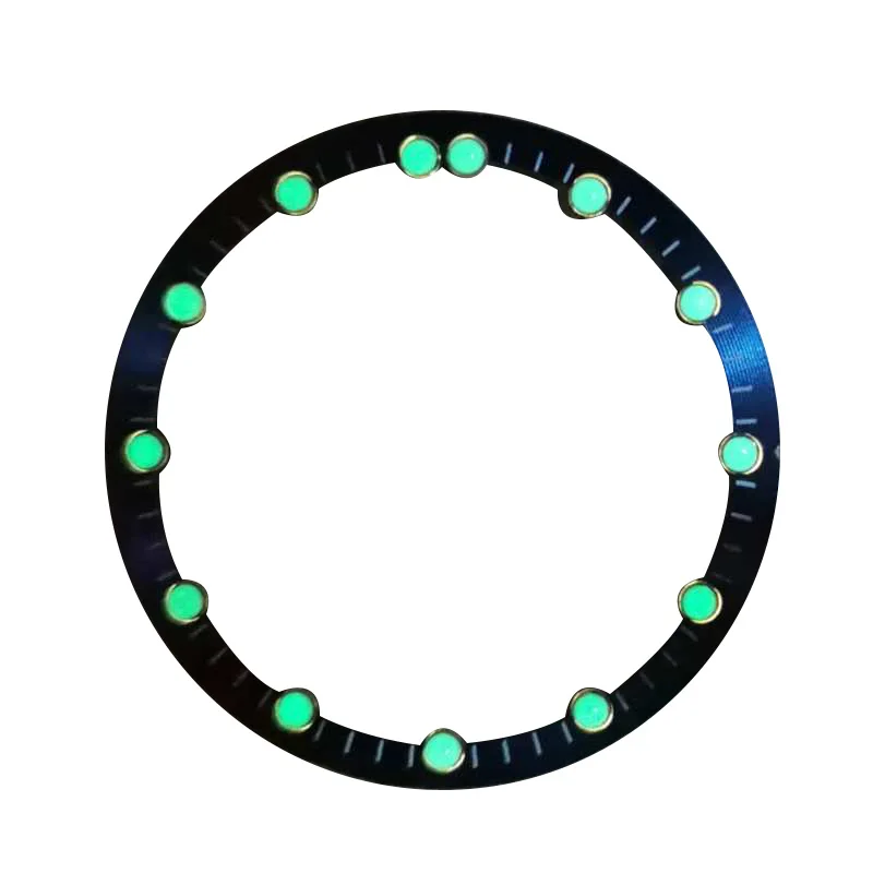 Mod 28.5mm NH70 Watch Replacement Accessories Green Luminous Bead Chapter Ring Hollow Skeleton Dial Fits for NH70 Movement