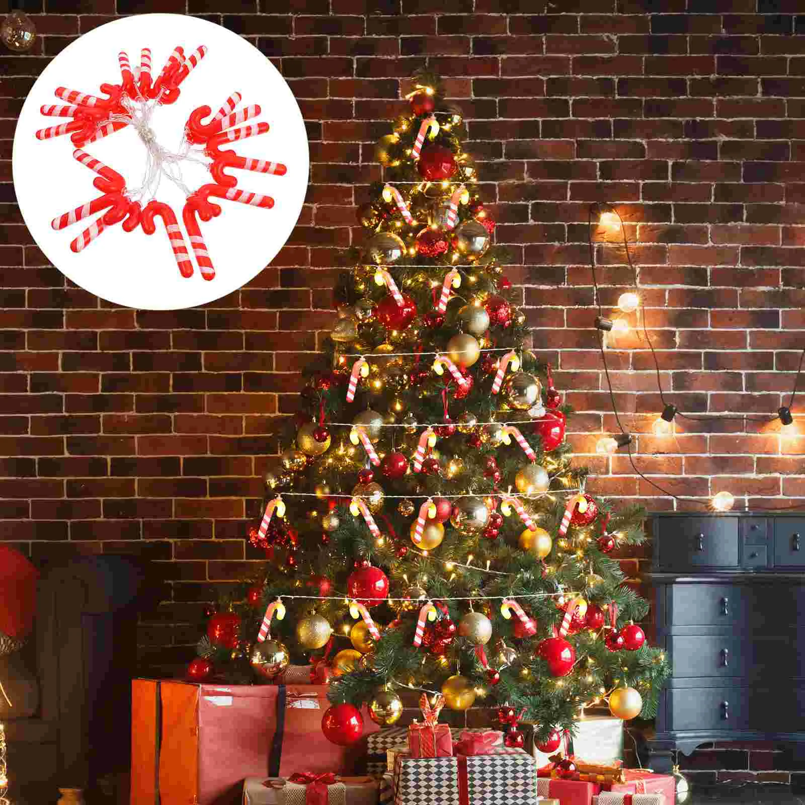 

1 Set 3 Party Decoration Festive Adornment Lamp Candy Cane String