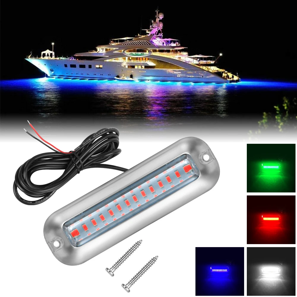 

Universal Waterproof Marine Boat Underwater Pontoon Transom Lamp 10-30V 50W 42 LEDs Stainless Steel Boat Transom Light