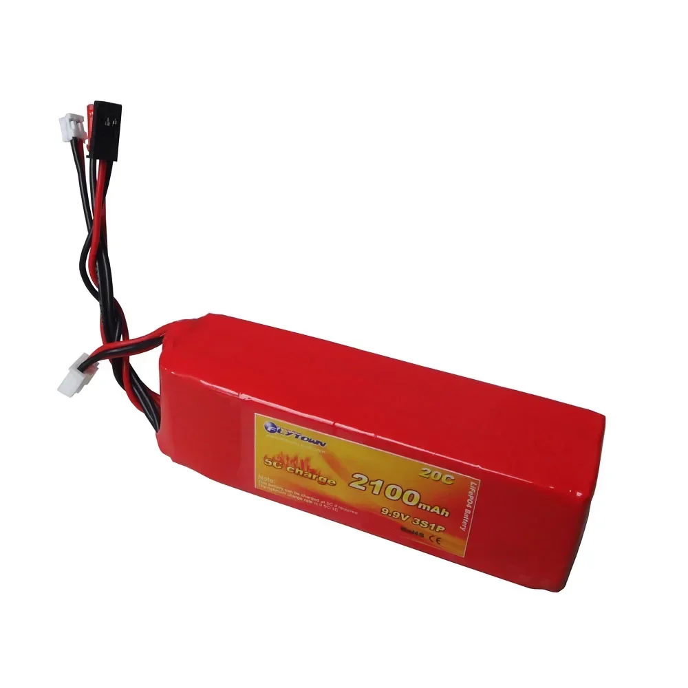 Flytown Nano-tech 2100 мАч 3S1P 9 В 20 ~ 40C LiFePo4 Аккумулятор для передатчика TX Pack Разъемы Futaba JST