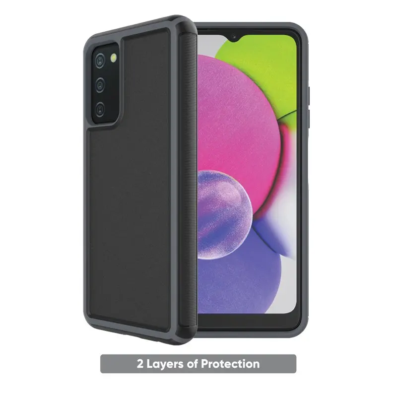 2023 new for Slim Rugged Phone Case for Samsung Galaxy A03s - Black/Gray