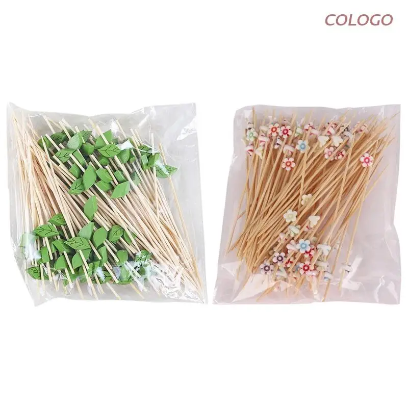 

Salad Fork Cake Muffin Party Vegetable Stick Cocktail Toothpicks Bamboo Material D0LD