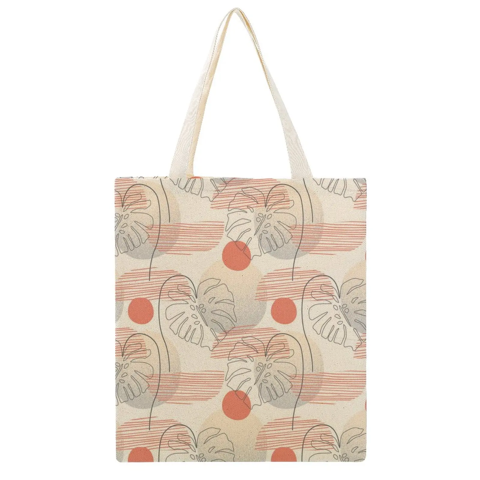 

Customized Canvas Bags Shopper Shoulder Bag Women Large Capacity Handbag Shopping Tote Casual Woman Grocery Customizable Pattern