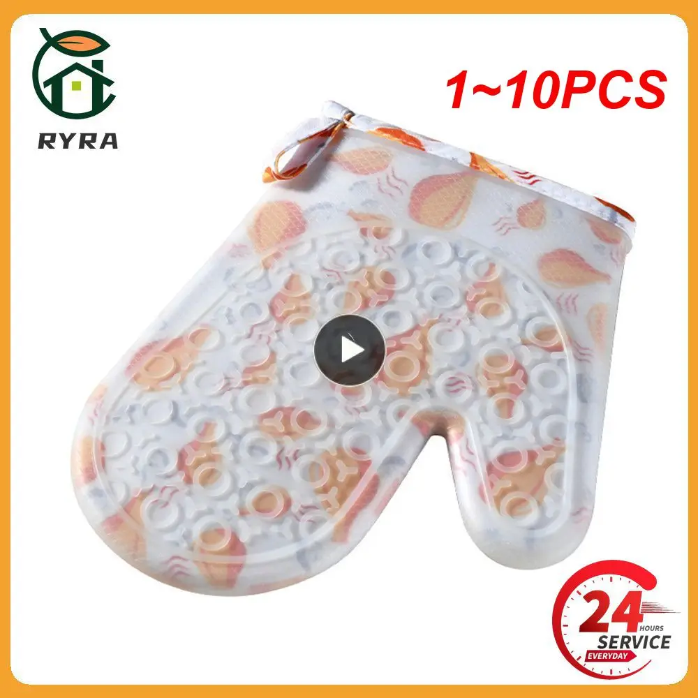 

1 ~ 10 шт., силиконовые длинные термостойкие перчатки для кухни