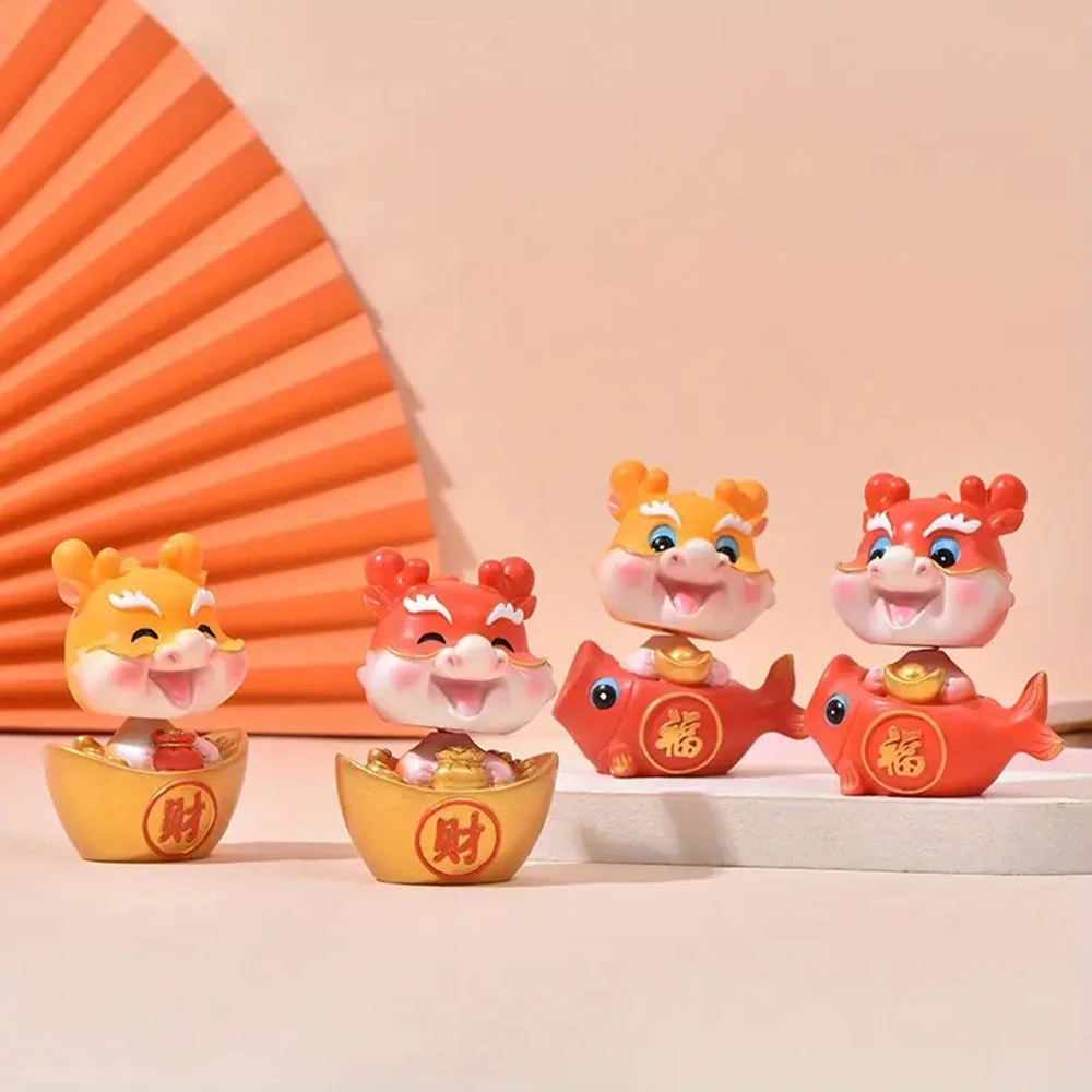 

2024 Chinese New Year Bobblehead Dragons Statue Multi-Purpose Crafts Desk Decor Birthday Christmas Gift