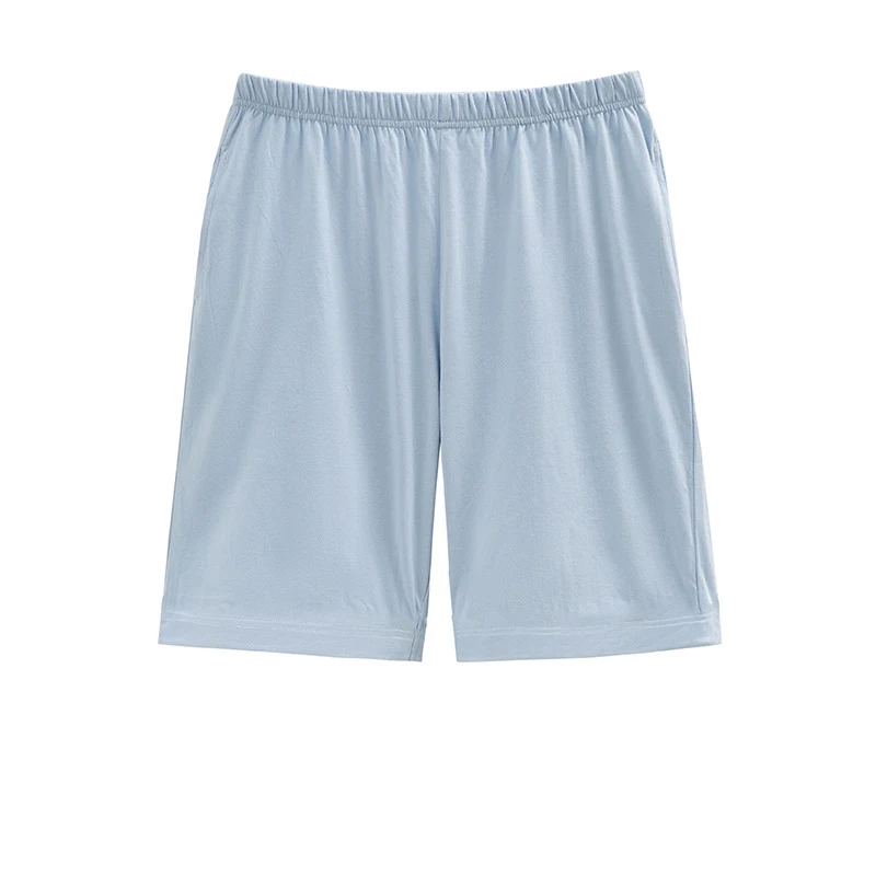 Summer Cotton Sleep Bottoms Mens Sleepwear Casual Pants Solid Color Male Sleeping Shorts Loose Comfortable Sleeping Short Pants