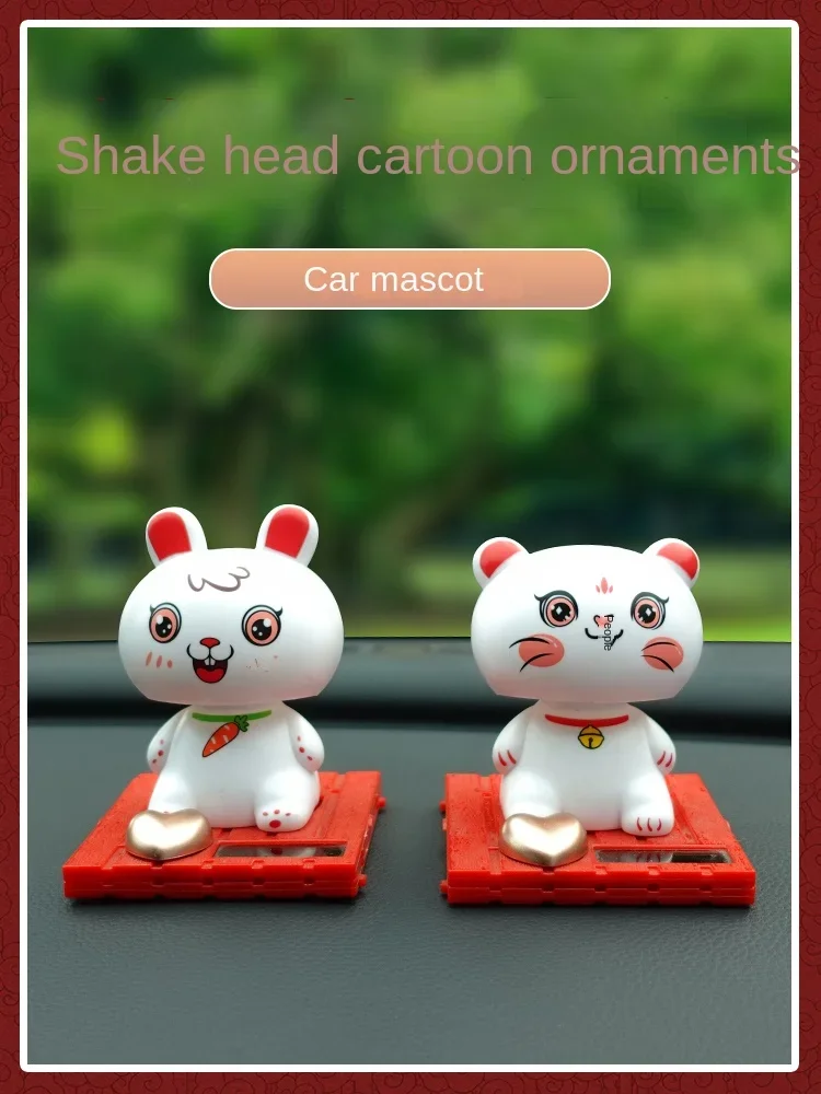 Подставка для украшения автомобиля креативная встряхивающая голова кролика