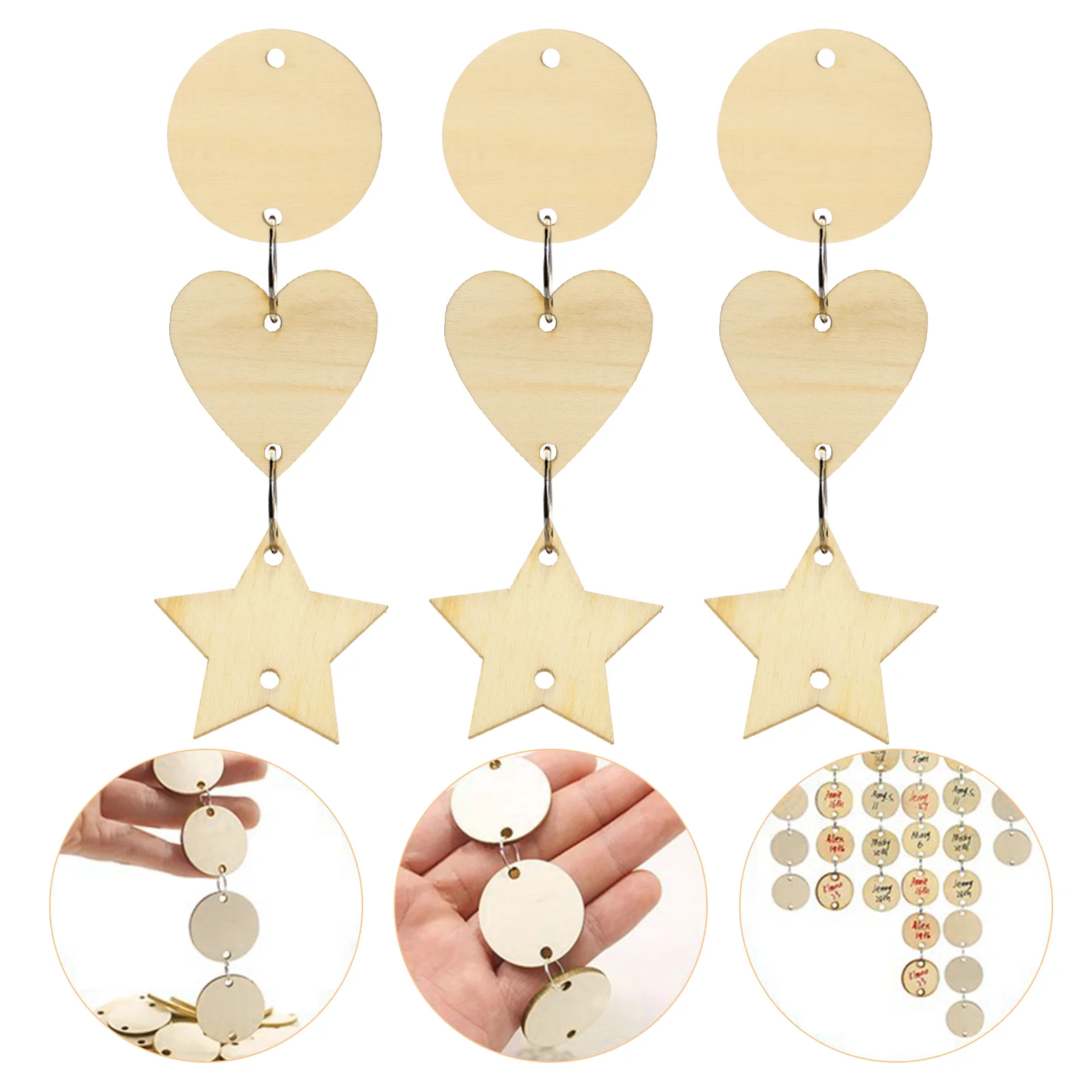 

240pcs Creative Chic Unique Novel Unfinished Wood Tags Set Wood Crafts Set Wood Slices Set