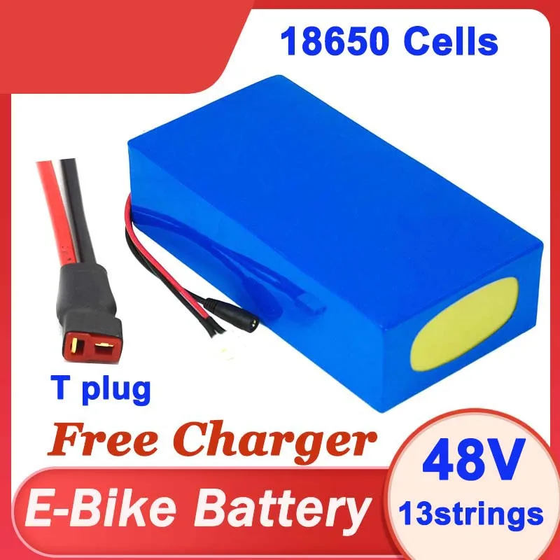 

48V 32Ah electric bike battery 1500W Built-in BMS 20Ah 24Ah 18Ah 18650 lithium batteries for 54.6v 750W 1000W motor ebike T plug