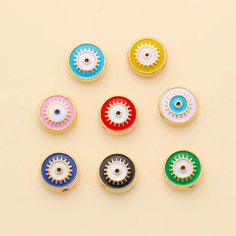 Рувеншу 10 мм голубые эмалевые бусины для украшений