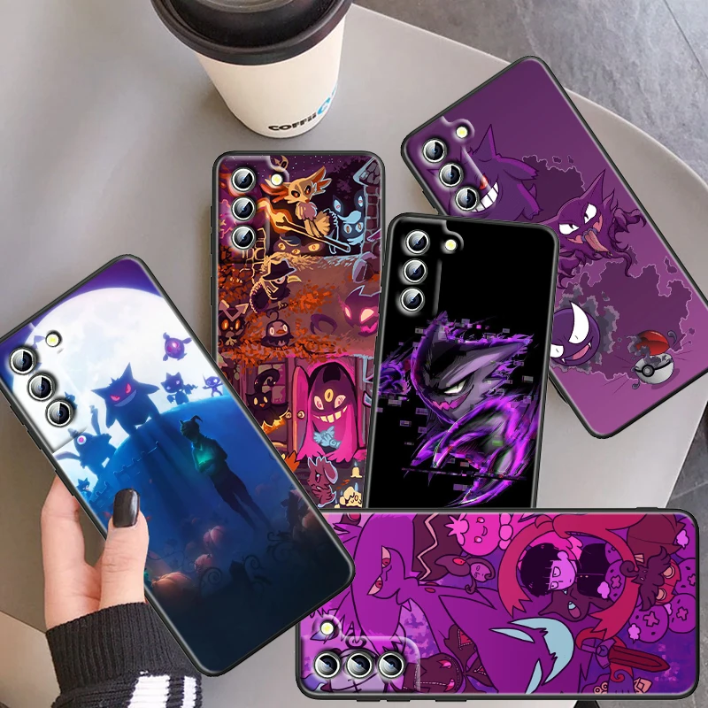 

Pokemon Ghost Gengar For Samsung Galaxy S22 S21 S20 FE S10 5G S10E S9 S8 Plus Ultra Pro Lite S7 Edge Soft Black Phone Case