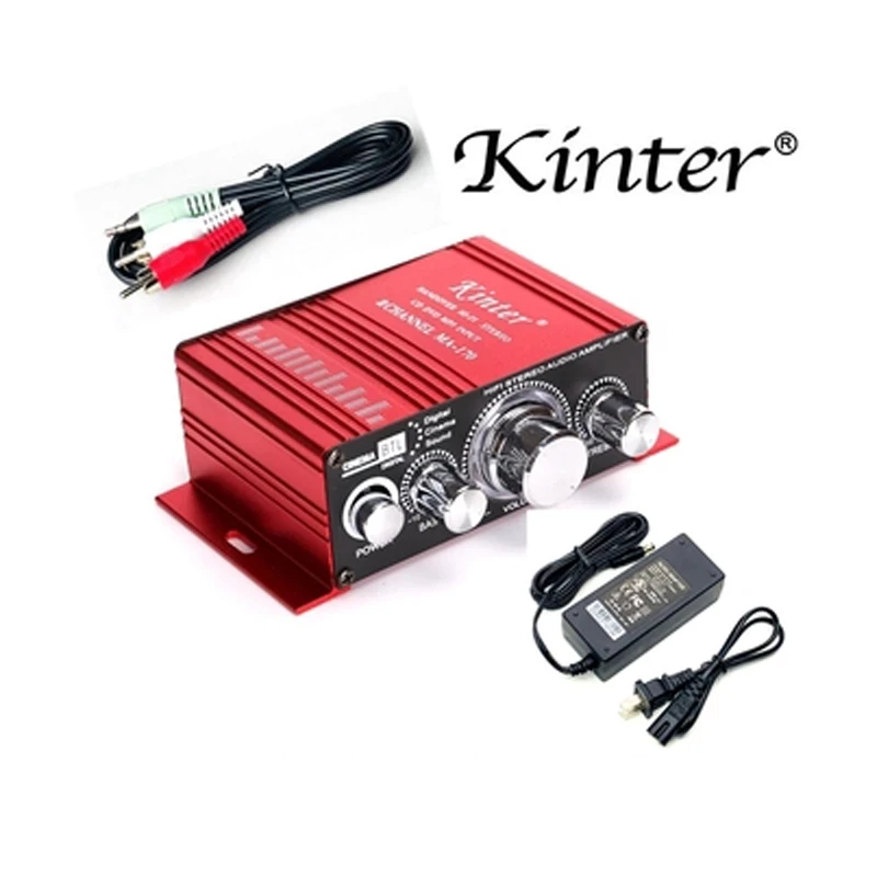 

Kinter MA-170 Red12V Mini Hi-Fi Stereo Audio Amplifier with 5A Power Supply