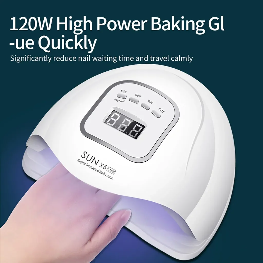 

NEW2023 120W Nail dryer machine for all Gel polish LED UV Lamp with 45 leds Curing 10s/30s/60s/99s Timer Phototherapy lamp