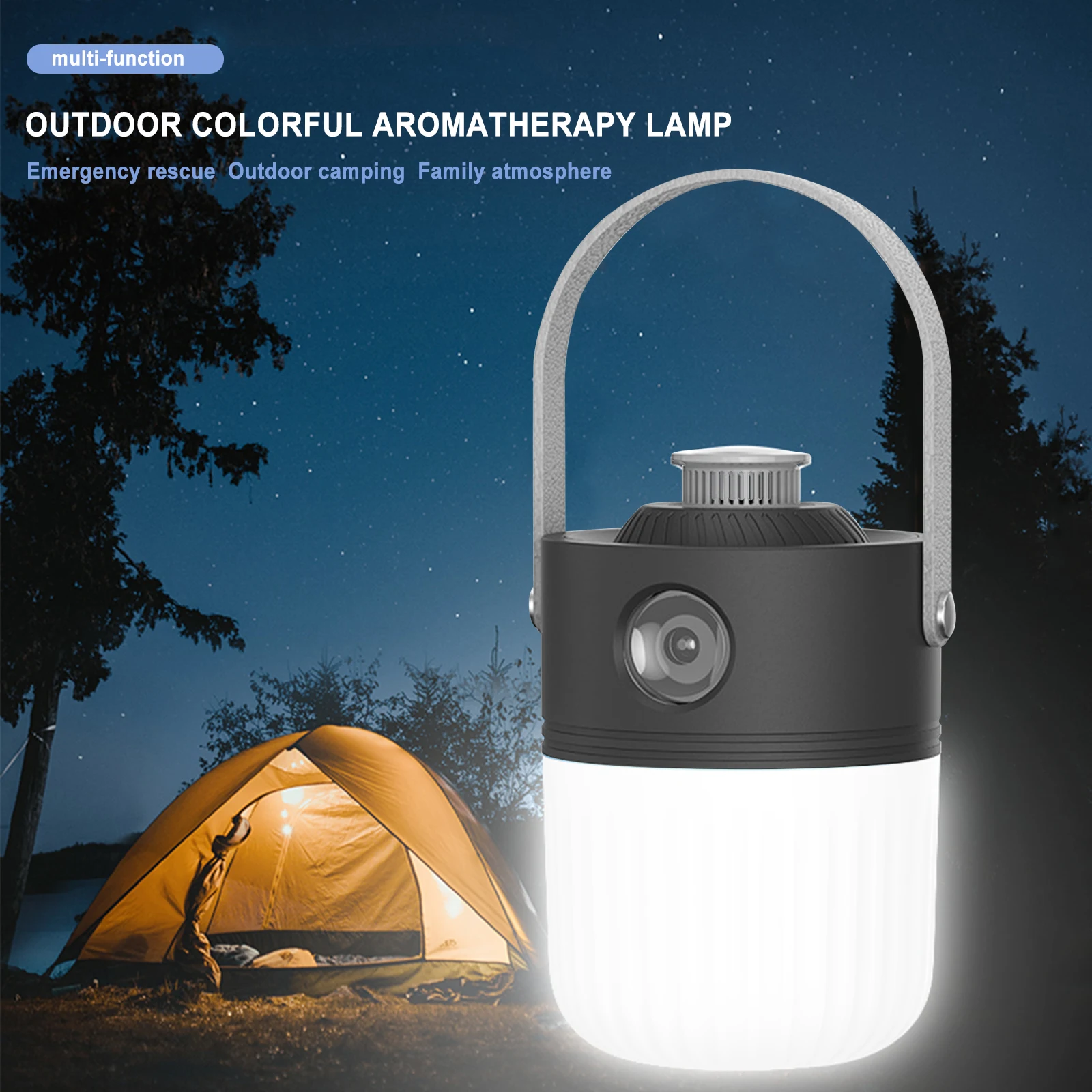

1200LM Camping Light 2600mAh Rechargeable LED Light with 7 Light Modes Atmospheric Light Camping Tent Light Lantern Flashlight