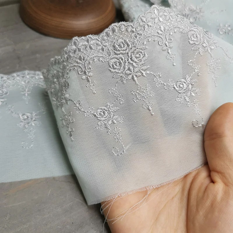 

3 метра в упаковке 10 см/3,93 дюйма шифоновая вышитая кружевная отделка Аксессуары «сделай сам» X066