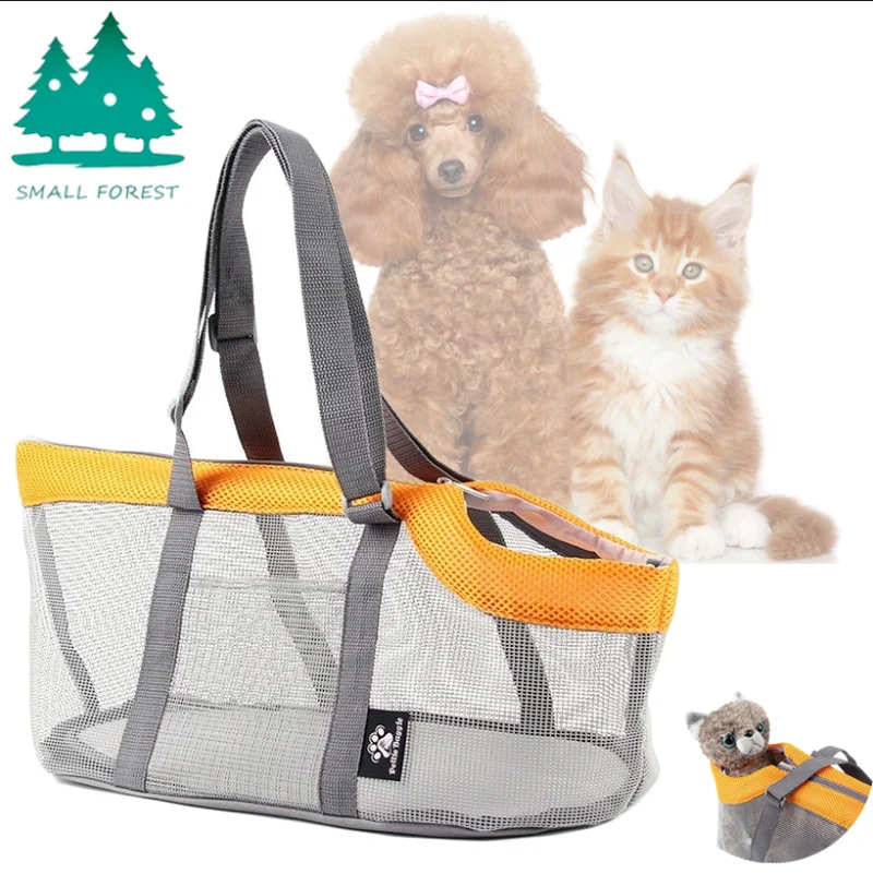 

Новая Большая вместительная сумка для щенка кота, переносная сумка на одно плечо, летняя сетчатая дышащая простая сумка для питомца