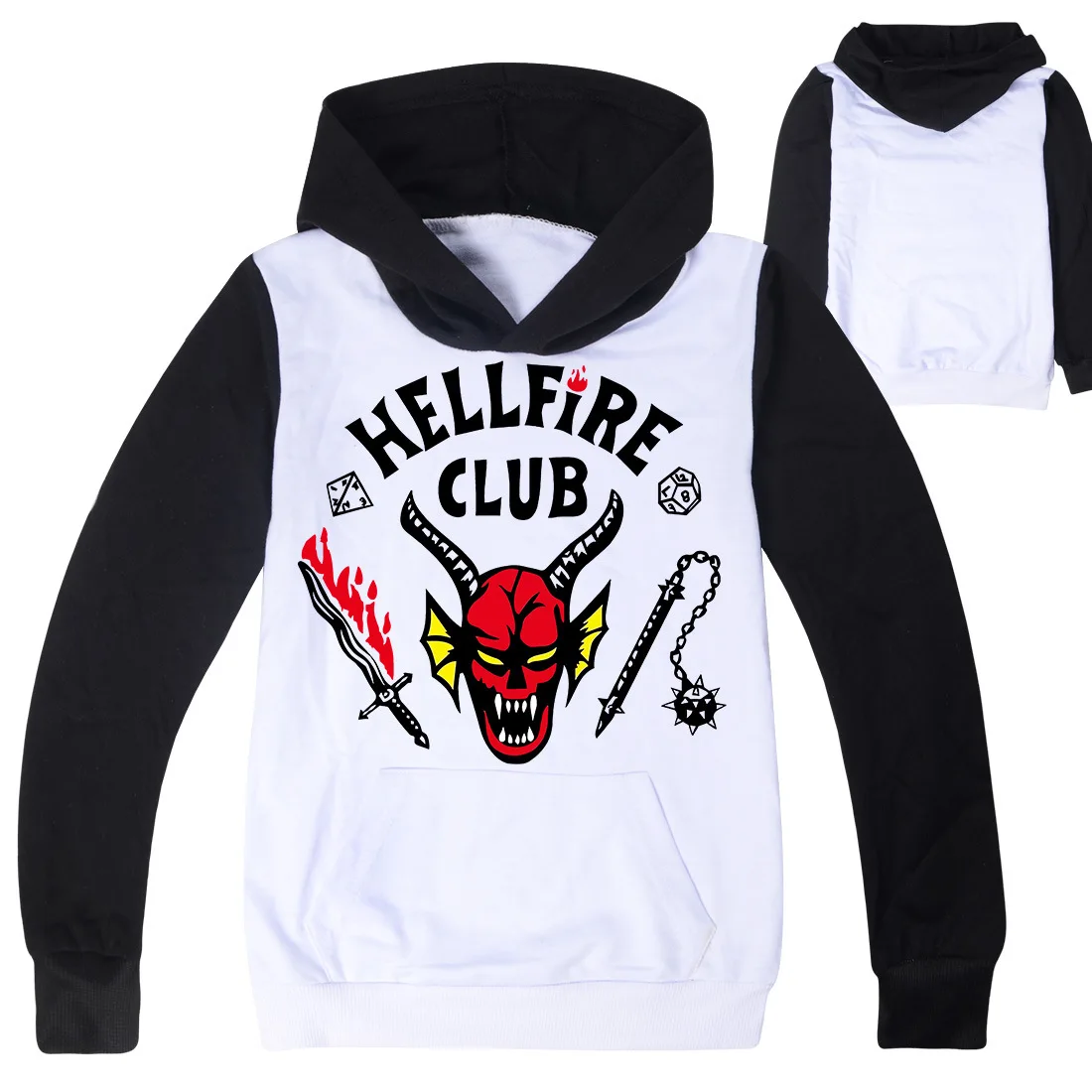 

Spring Autumn Stranger Things 4 Hoodies Cartoon Boys Girls Long Sleeve Sweatshirts Children Casual Hood Tops 110cm-170cm Height