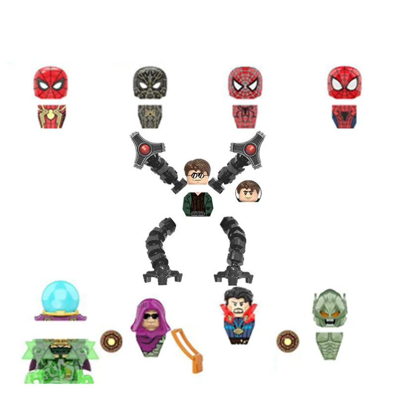 

Disney, Marvel, Человек-паук, без дороги, дом, Питер, Паркер, доктор, осьминог, строительные детали, детский подарок