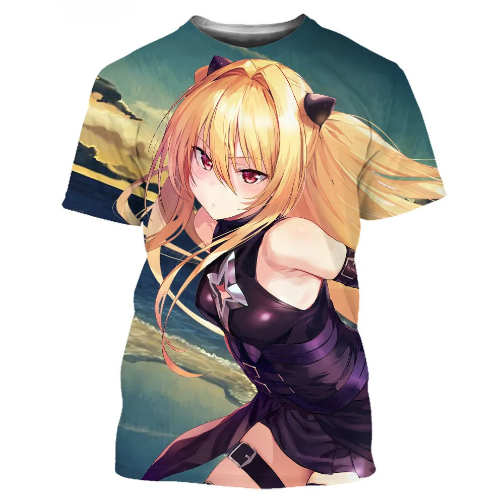 Летние футболки To Love Ru, уличная одежда с 3D принтом для девочек и мужчин, модная футболка большого размера, Детские футболки в стиле Харадзюку, топы, одежда