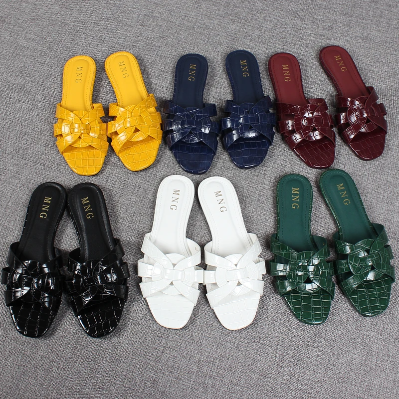 

Slippers Casual Shoes Big Size Slides Luxury Flat Soft Basic Fashion Rome Rubber PU Slippers Casual Shoes Big Size Slides Luxury