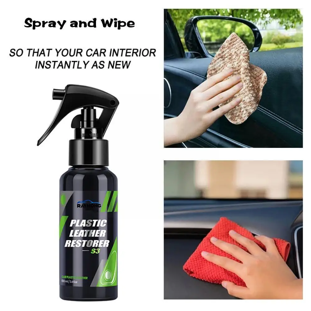 

Car Interior Plastic Leather Restorer Quick Coat For Car Interior Refurbish Leather Renovator Conditioner Cleaner Spray T2G2