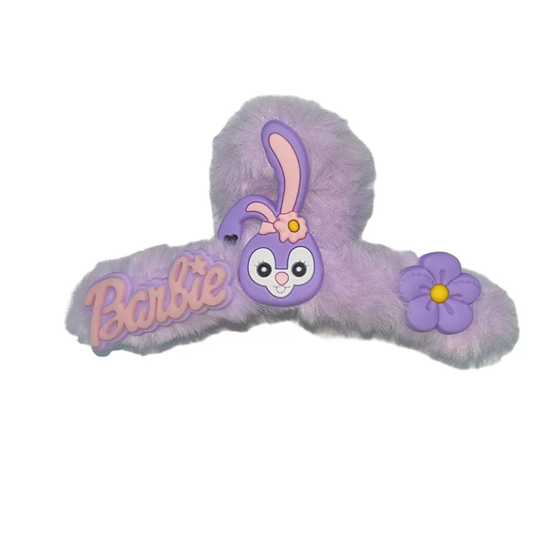 Disney lotso Sanrio autumn and winter plush hair clips cute cartoon accessories for women sweet shark