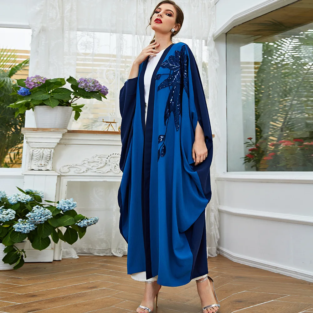 Открытый Abaya Дубай мусульманский кафтан платье Abaya s для женщин Турция мусульманский Djellaba Caftan Marocain длинное женское кимоно