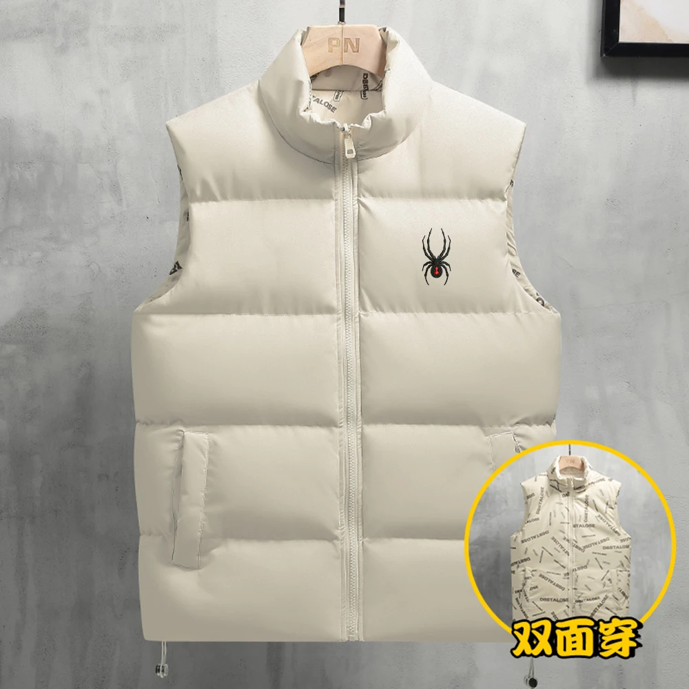 Двусторонний пуховый хлопковый жилет для мужчин на осень и зиму новая модная