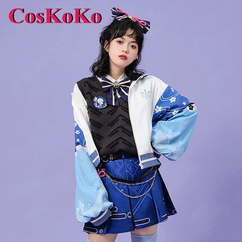 

CosKoKo Kamisato Ayaka косплей костюм игры Genshin влияние Мода производное ежедневная одежда Униформа Женская идентичная
