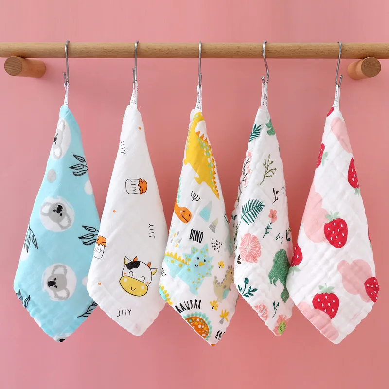 

Muslin Cotton Baby Towel 6 Layer Handkerchief Colorful Kid Wipe Cloth Newborn Infant Face Bibs Feeding Hand Towel for Toddler