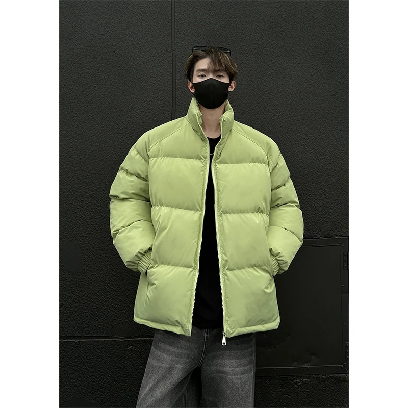 Куртка мужская зимняя однотонная модная теплая плотная уличная одежда Корейская